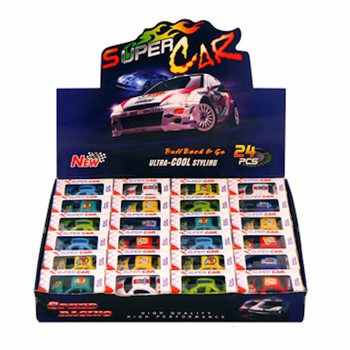 Mal&eacute; naťahovacie aut&iacute;čka v darčekovej krabičke - Display (24 ks)