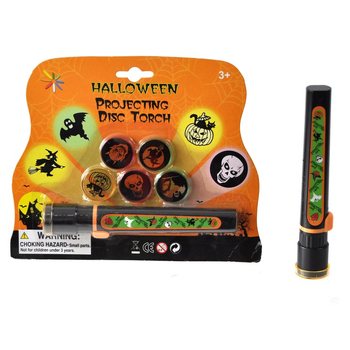 Halloween projektorov&aacute; baterka na karte (so 6 n&aacute;stavcami)