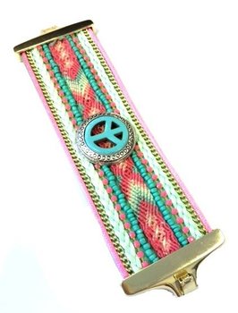 Luxusný Široký Náramok Mentolový Ibiza Peace (1 ks)