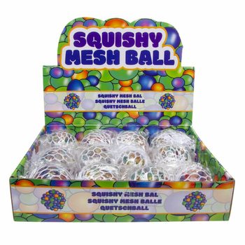 SQUISHY SIEŤOVAN&Eacute; LOPTIČKY V DISPLAYI (12 ks)