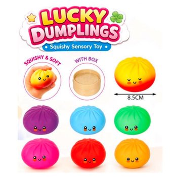 RAGE - LUCKY DUMPLINGS - Squishy Bun Dumplings VEĽK&Eacute; Rozm. 8.5 x 8.5 x 4.8 cm - V DISPLEJI (12ks)