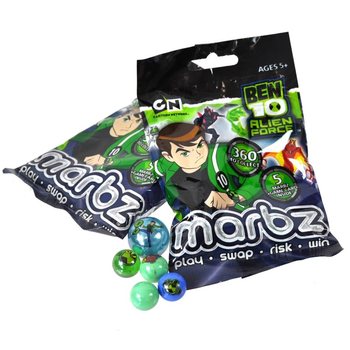 Sklenené guličky Ben 10 vo vrecúšku - 5 ks (15 sád)