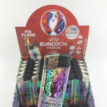 Elektrick&eacute; zapaľovače UEFA EURO 2016 v displeji - 50 ks (V&yacute;prodej)