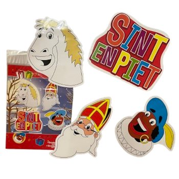 SINTERKLAAS SINT & PIET - 4-DIELNA OBOJSTRANNÁ SADA DEKORAČNÝCH TABÚĽ (6 ks)
