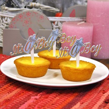 Z&aacute;pichy do Cupcakes k Narodeniu - It's a Boy (12 ks)