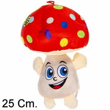 VEĽKÁ PLYŠOVÁ HÚBKA S TVÁROU - 25 CM - MIX FARIEB (6ks)