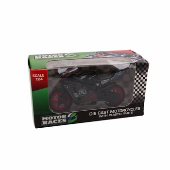 MOTOCYKEL SUPER SPORT DIE CAST, MIERKA 1:24 V DISPLEJI (24 ks)