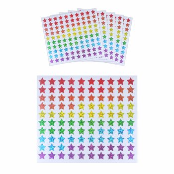 FUN STICKERS - FAREBNÉ HVIEZDIČKY NÁLEPKY - 100 NÁLEPIEK NA HARAKU (5ks)