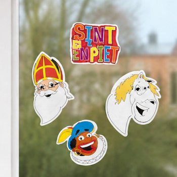 SINTERKLAAS SINT & PIET - 4-DIELNA OBOJSTRANN&Aacute; SADA DEKORAČN&Yacute;CH TAB&Uacute;Ľ (6 ks)
