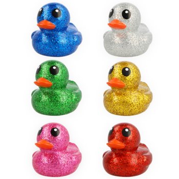 Veľké Farebné Trblietavé Kačičky do Kúpeľa Mix - 10x8x8 cm (6 ks)