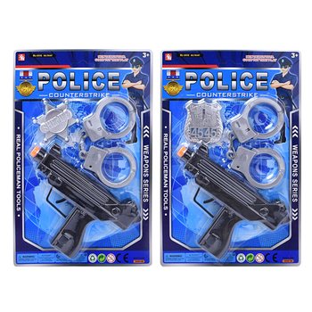 Policajná hracia sada so samopalom, putami a odznakom (6 ks)