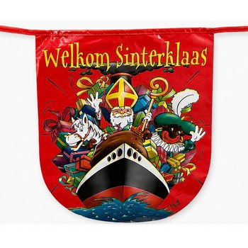 SINTERKLAAS - VLAJKOV&Aacute; GIRLANDA &bdquo;WELKOM SINTERKLAAS&rdquo; - DĹŽKA: 10 Metrov (6 ks)