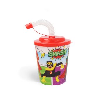 POHÁR NA PITIE / ZMRZLINU SO SLAMKOU - SUPERHERO (12 ks)
