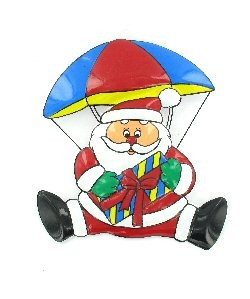 Dekoratívna Vianočná Tabuľa - Santa Claus na Padáku (6 ks)