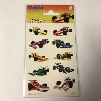 HÁROK NÁLEPIEK: PRETEKÁRSKE AUTÁ FORMULA 1, 16 x 9 cm (10 ks)