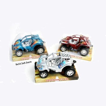 DRSNÉ BUGGY NA ZOTRVAČNÍK NA BLISTRI, 13 CM (12 ks)