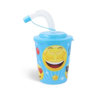POHÁR NA NÁPOJE / ZMRZLINU SO SLAMKOU - SMILEY (12 ks)