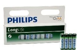 12x BATÉRIE "PHILIPS - SUPER HEAVY DUTY" AA - LONGLIFE (12ks Blister)