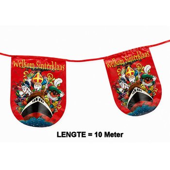 SINTERKLAAS - VLAJKOV&Aacute; GIRLANDA &bdquo;WELKOM SINTERKLAAS&rdquo; - DĹŽKA: 10 Metrov (6 ks)