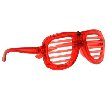 Okuliare SHUTTER SHADES s LED Osvetlen&iacute;m - Farba: Červen&aacute; (12 ks)