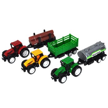 Hračk&aacute;rsky traktor s pr&iacute;vesom na blistri 21 cm (6 ks)