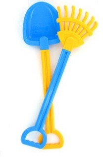 VEĽK&Aacute; LOPATKA A HRABLE NA PL&Aacute;Ž (2 ks)