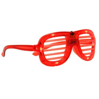 Okuliare SHUTTER SHADES s LED Osvetlen&iacute;m - Farba: Červen&aacute; (12 ks)