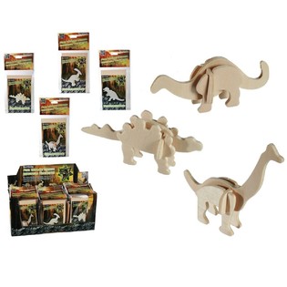 Dreven&eacute; 3D puzzle dinosaury v displeji (72 ks)