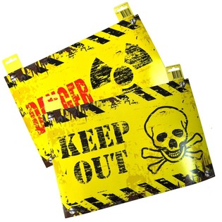 DEKORAČN&Aacute; TABUĽKA NA DVERE - "DANGER" / "KEEP OUT" (12 ks.)