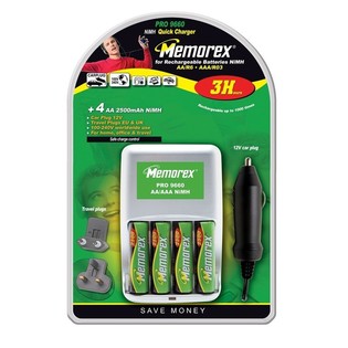 MEMOREX PRO 9660 - Nab jačka + 4x Nab jateľň  AA Bat rie (1 ks)