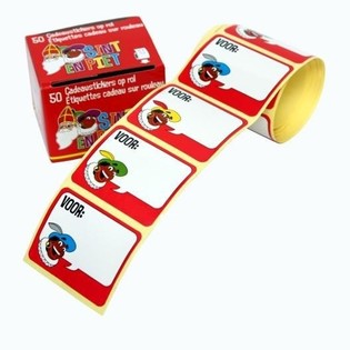 SINTERKLAAS N&Aacute;LEPKY NA DARČEKY NA ROLKE, 50 KS (10 balen&iacute;)
