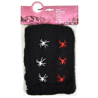 Čierna Pavučina Halloween 100g s 6 Pav&uacute;kmi (6 ks)