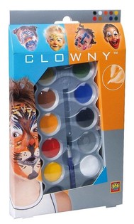 Vodov&eacute; farby na tv&aacute;r SES Clowny (10 farieb) (1 ks)