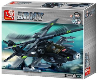 Bojov&yacute; vrtuľn&iacute;k Sluban Apache M38-B0511 (1 ks)