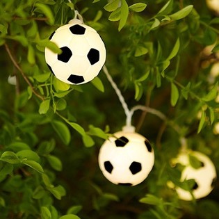 Sveteln&aacute; reťaz Futbal ČIERNO/BIELA s 10 lampami (9 ks)
