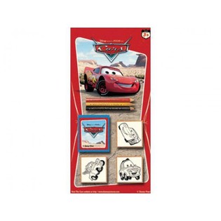 Veľk&aacute; Sada na Vyfarbovanie a Pečiatky Disney Cars (24 ks)