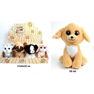Luxusn&eacute; Ply&scaron;ov&eacute; Psy, 16 cm, Mix Dizajnov v Displeji (12 ks)