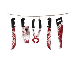 HALLOWEENSKA DEKORAČN&Aacute; GIRLANDA S KRVAV&Yacute;MI NOŽMI &ndash; 180 CM (6 ks)