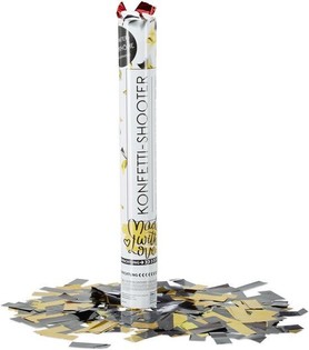 Konfetov&eacute; delo &ndash; Farba: Čierno-žlt&aacute; - 40 cm - Partypopper (10 ks)