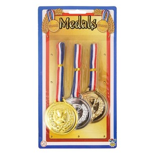 Sada 3 Medail&iacute; pre V&iacute;ťazov na Karte (Zlat&aacute;, Strieborn&aacute;, Bronzov&aacute;) 6ks