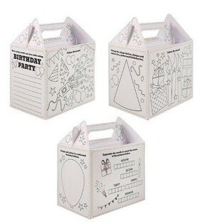 Menu Box &ndash; Happy Birthday &ndash; Na Vyfarbenie - 14 x 9,5 x 18 cm (24 ks)