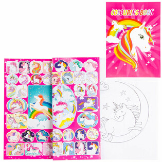 Omaľov&aacute;nka Jednorožec A4 s N&aacute;lepkami (12 ks)