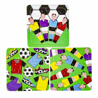 MIX FUTBALOV&Eacute; PUZZLE - 14 x 14 cm (50 kusov)