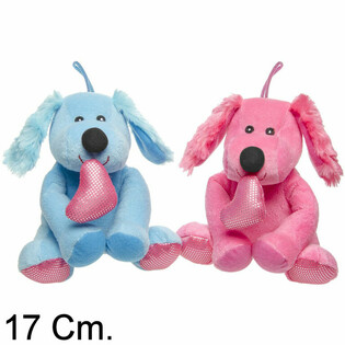 PLY&Scaron;OV&Yacute; PES SO SRDIEČKOM - 17 CM - MIX FARIEB (12 ks)