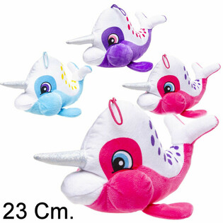 Ply&scaron;ov&yacute; Narval s Rohom - 23 cm - Mix Farieb (12 ks)
