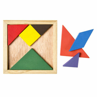 Dreven&aacute; s&uacute;prava puzzle Tangram (12 kusov)