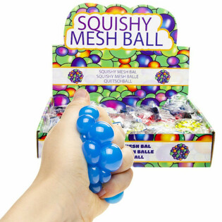 ANTISTRESOV&Aacute; SQUISHY LOPTIČKA - Priemer: 5 CM - MIX JASN&Yacute;CH FARIEB V DISPLEJI (24ks)