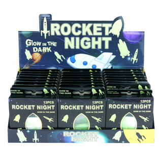 SVIETIACE RAKETY VESM&Iacute;R NA STROP GLOW IN THE DARK V DISPLEJI (24ks)