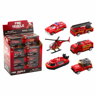 DIE CAST - MIX HASIČSK&Yacute;CH VOZIDIEL - MIERKA 1:64 - V DISPLEJI (24ks)