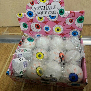 Antistresov&eacute; loptičky Squeeze Eyeball v displeji (12 kusov)